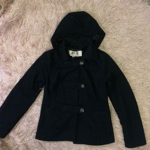 Navy hoodie coat